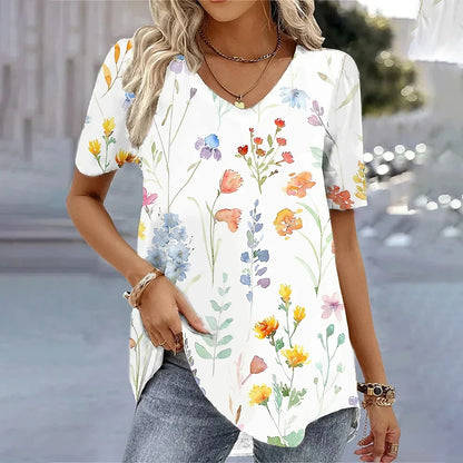 Blusas para mujer con estampado de flores en 3D