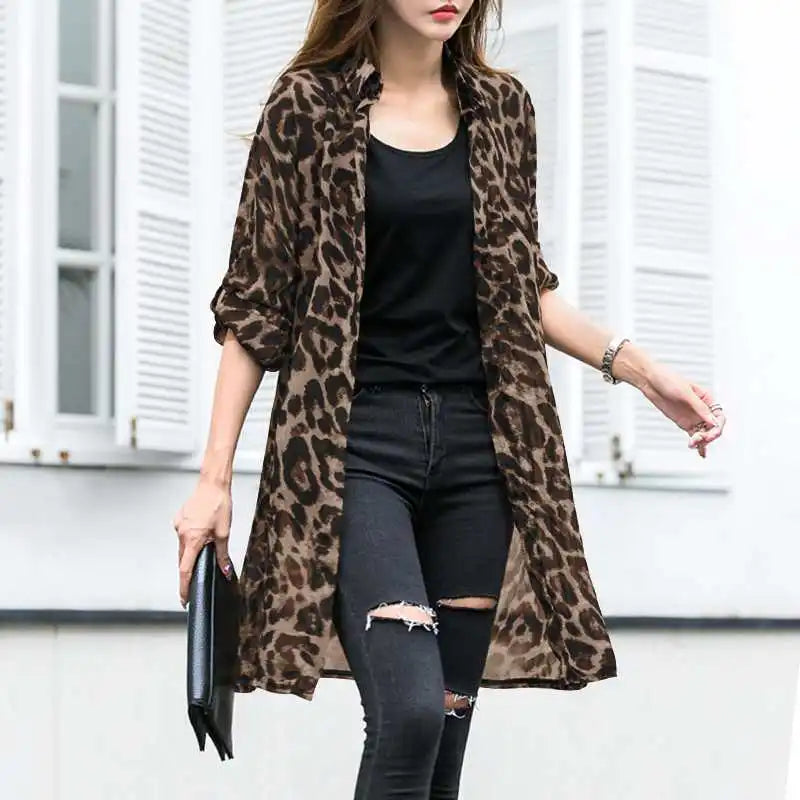 Blusas de mujer Leopard Cardigans