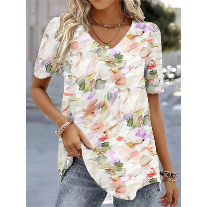 Blusas para mujer con estampado de flores en 3D