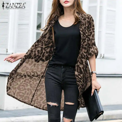 Blusas de mujer Leopard Cardigans