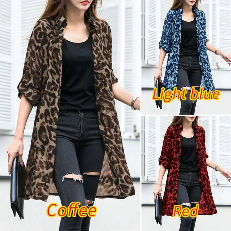 Blusas de mujer Leopard Cardigans